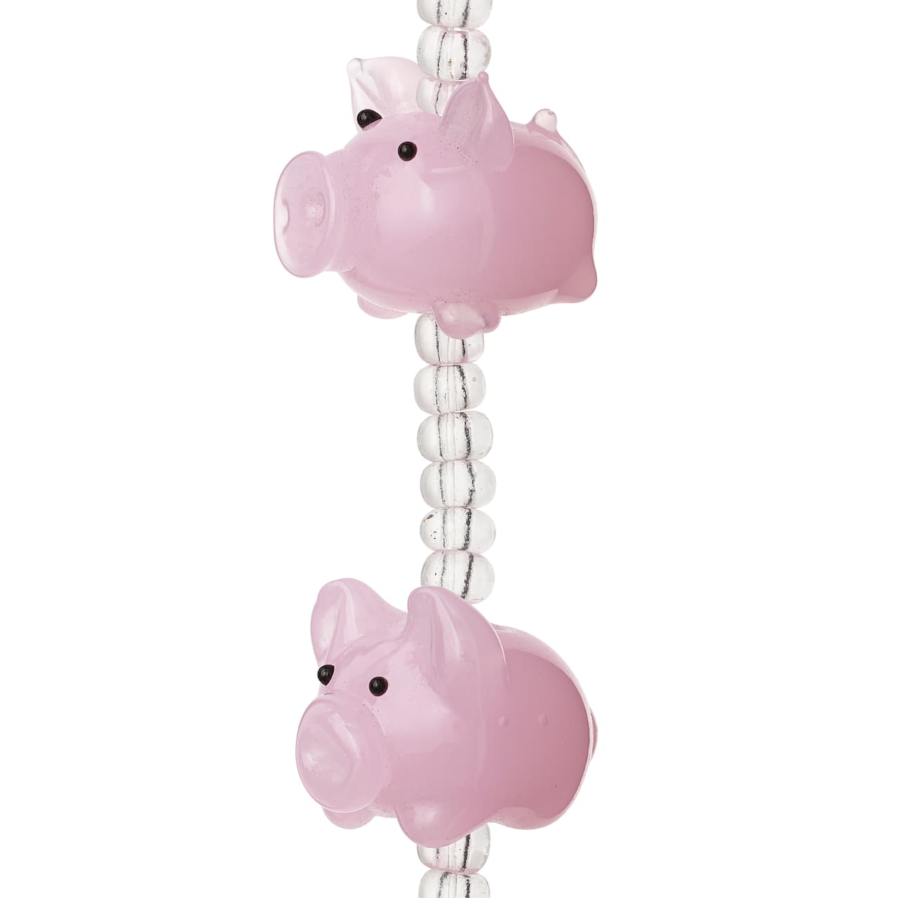 Pink Pig Glass Lampwork Beads, 20mm by Bead Landing&#x2122;